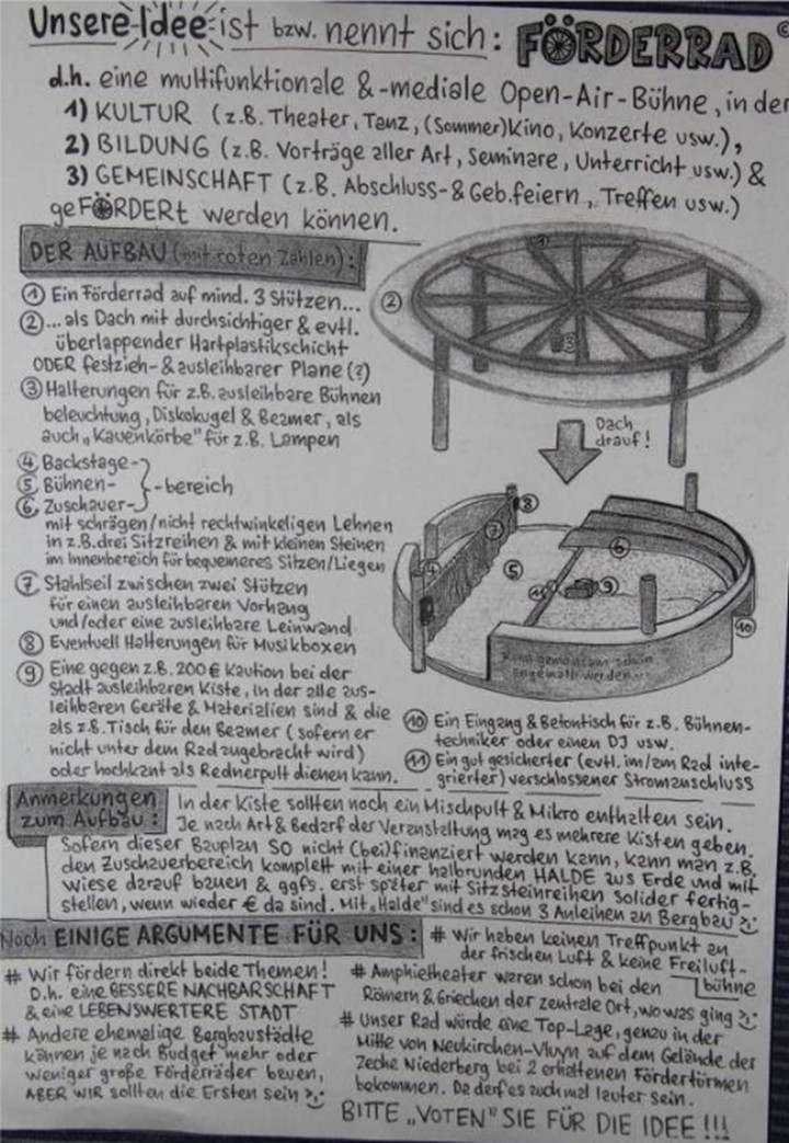 Sicherung eines Förderrades für eine Open-Air-Bühne